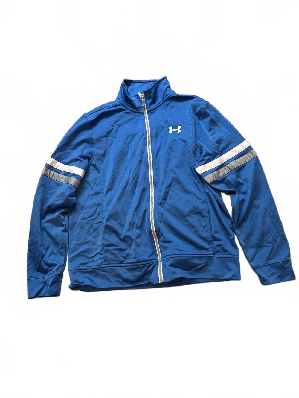 Under Armour Boys Large Blue Athletic Track Jacket Loose Fit